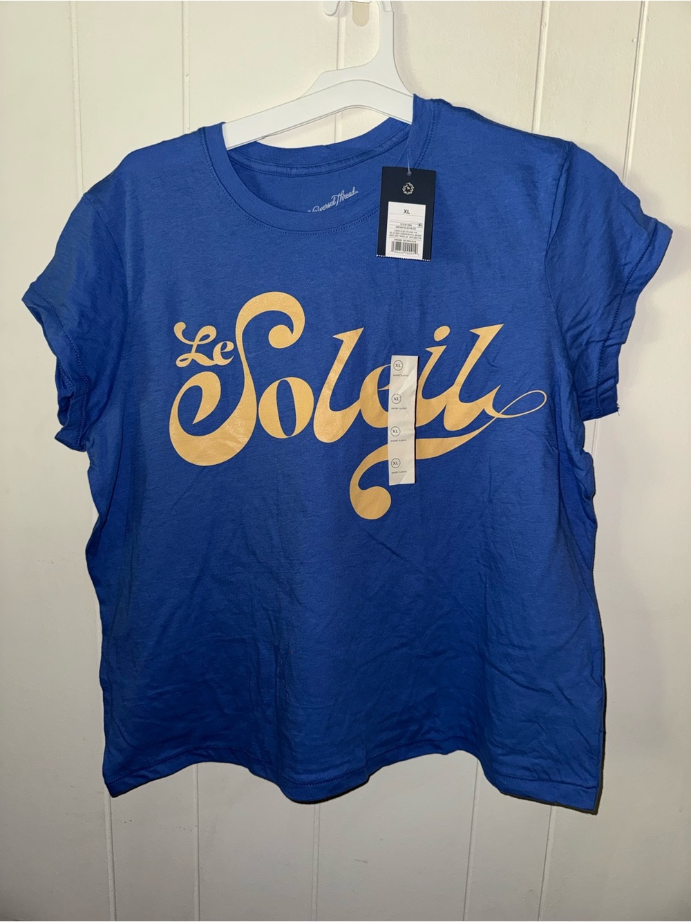 Universal Thread Kids Short Sleeve Tee in Bright Blue with Yellow Script